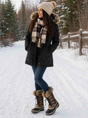 SOREL Joan of Arctic Women's 6 Brown Suede Faux Fur Waterproof Snow Boots